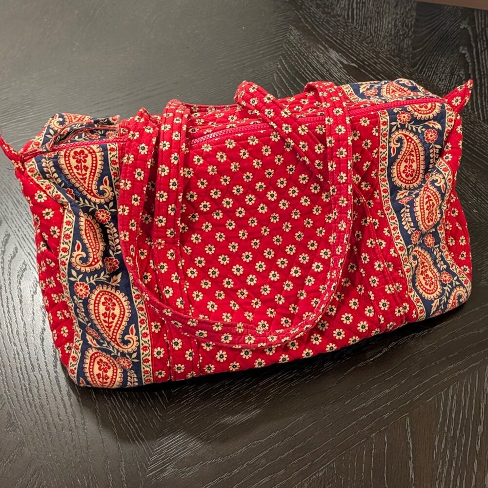 Vera Bradley Red Paisley Duffel Bag (Small Original)